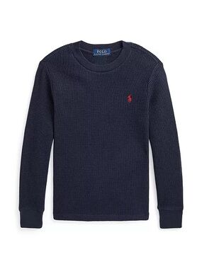 Boys Ralph Lauren Polo Waffle-Knit Cotton Long Sleeve Tee